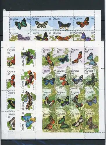 Guyana ZD Bogen 3219-3282 postfrisch Schmetterling #JU365