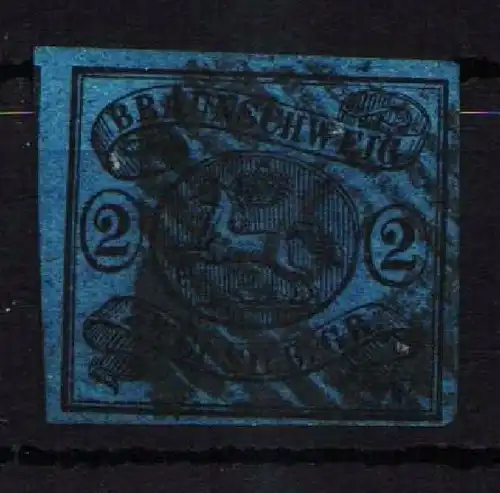 Braunschweig 7 gestempelt breitrandig, nicht berührt #JS724