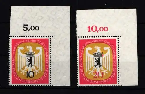 Berlin 129-130 postfrisch vom Eckrand oben rechts #JR286