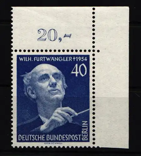 Berlin 128 postfrisch vom Eckrand oben rechts #JR287