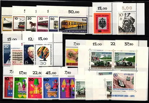 Berlin 379-401 postfrisch vom Eckrand, 1971 ohne Dauerserien #JR306
