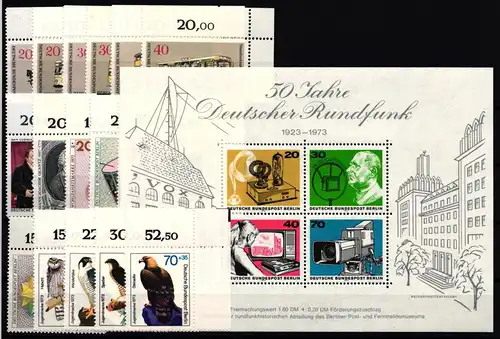 Berlin 442-463 postfrisch vom Eckrand, 1973 ohne Dauerserien #JR429