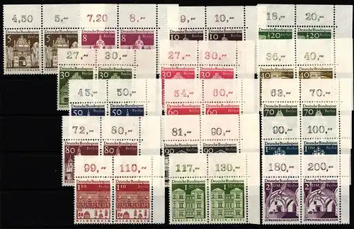 Berlin 270-285 postfrisch waagerechte Paare vom Eckrand #JR324