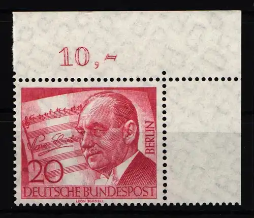 Berlin 156 postfrisch vom Eckrand oben rechts #JR354