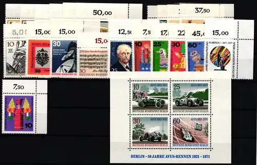 Berlin 379-401 postfrisch vom Eckrand, 1971 ohne Dauerserien #JR427