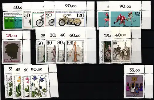 Berlin 689-707 postfrisch vom Eckrand, 1983 ohne Dauerserien #JR488