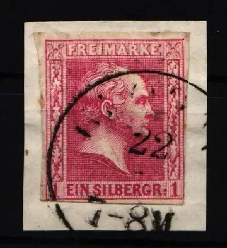 Preußen 10 gestempelt gut geschnitten auf Briefstück #JS957