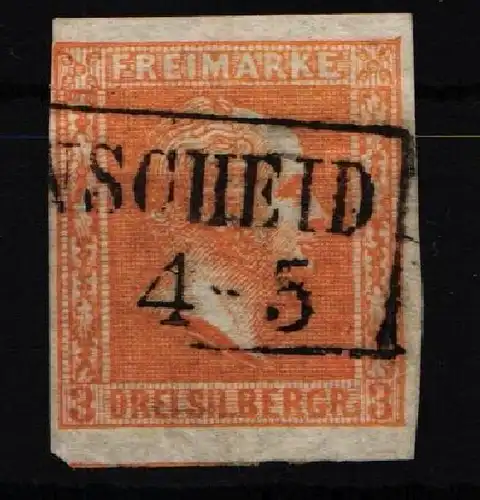 Preußen 12 gestempelt links Lupenschnitt #JS959