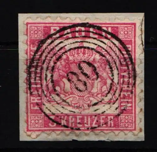 Baden 18 gestempelt N5 80 "Langenbrücken" #JR578