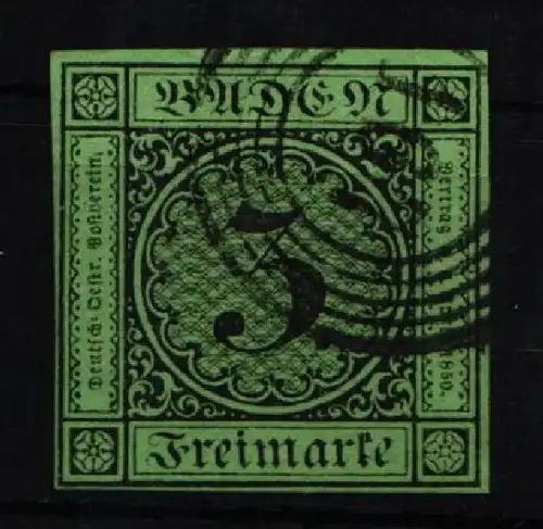 Baden 6 gestempelt N5 167 "Heidelsheim" #JR573