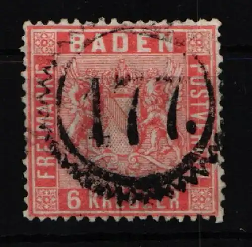 Baden 11 gestempelt Zackenkranz 177 "Karlsruhe" #JR565