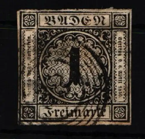 Baden 5 gestempelt leichte Mängel #JR568