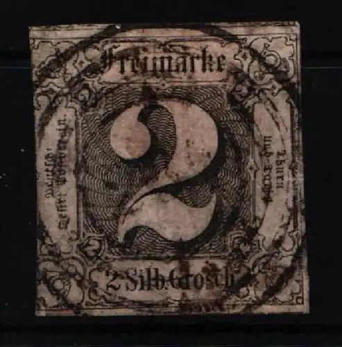 Thurn & Taxis 5 gestempelt 1seitig angeschnitten sonst überrandig #JT266