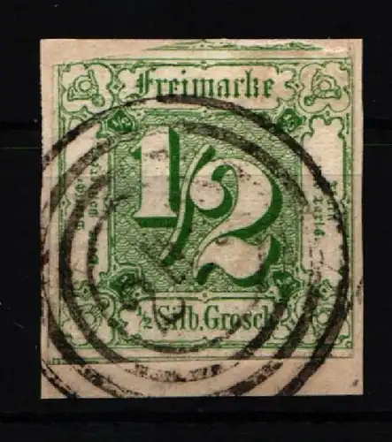 Thurn & Taxis 14 gestempelt gut geschnitten auf Briefstück #JT294