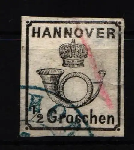 Hannover 17y gestempelt Mängel dünne Stelle #JT398