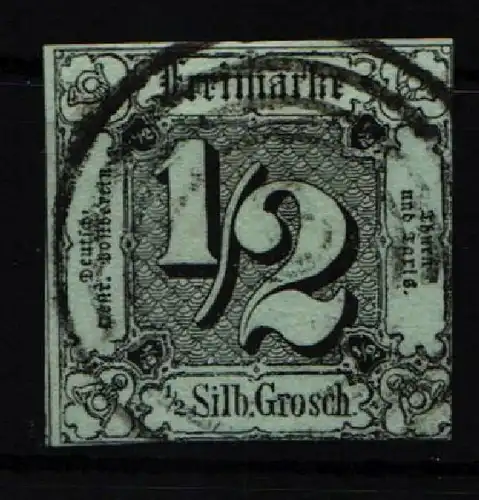 Thurn & Taxis 3 gestempelt typischer Taxisschnitt, 2seitig berührt #JT257