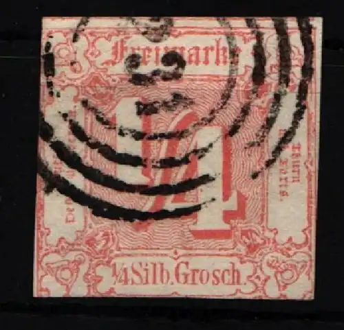 Thurn & Taxis 13 gestempelt typischer Taxisschnitt, einseitig berührt #JT291