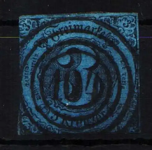 Thurn & Taxis 8 gestempelt typischer Taxisschnitt 1seitig berührt #JT278