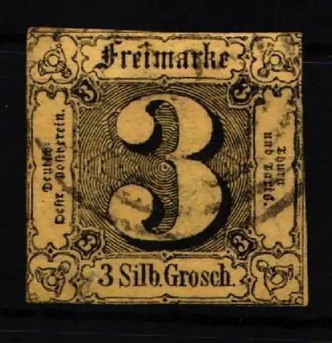 Thurn & Taxis 6 gestempelt Mängel dünne Stelle #JT261