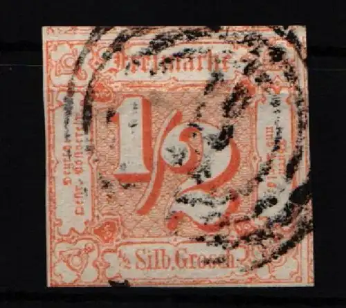 Thurn & Taxis 28 gestempelt typischer Taxisschnitt, 1seitig berührt #JT320