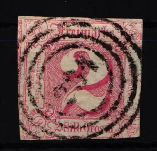 Thurn & Taxis 16 gestempelt typischer Taxisschnitt, 2seitig berührt #JT299