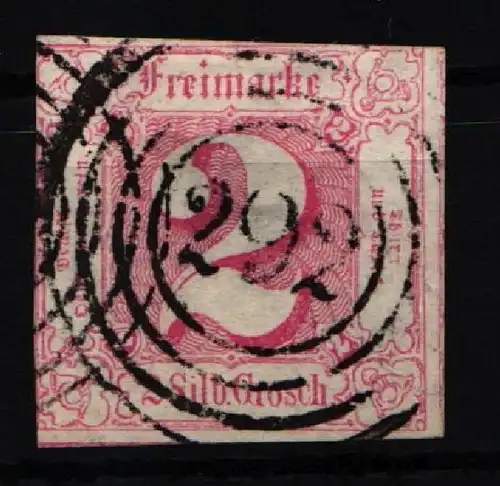 Thurn & Taxis 16 gestempelt typischer Taxisschnitt, 2seitig berührt #JT300