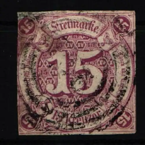 Thurn & Taxis 24 gestempelt 1seitig angeschnitten #JT328