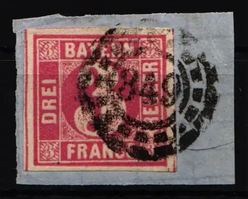 Bayern 9 gestempelt auf Briefstück #JT374