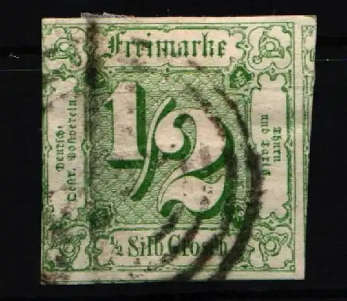 Thurn & Taxis 14 gestempelt typischer Taxisschnitt, 1seitig berührt #JT295