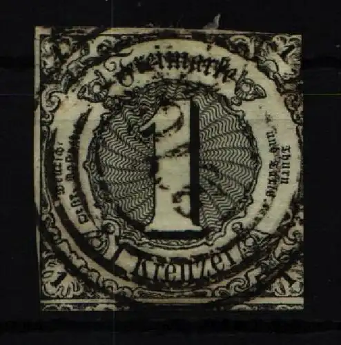 Thurn & Taxis 7 gestempelt 1seitig angeschnitten sonst gut gerandet #JT268