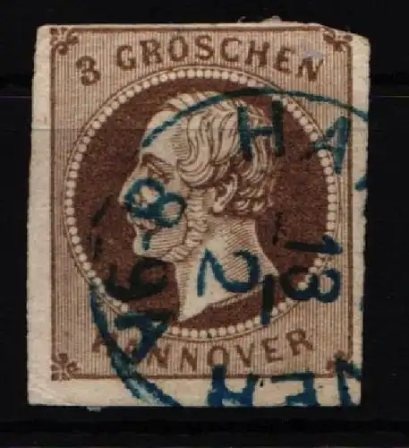 Hannover 16 gestempelt Mängel angeschnitten #JT396