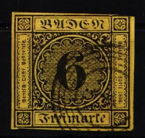 Baden 3 gestempelt leichte Mängel #JS816