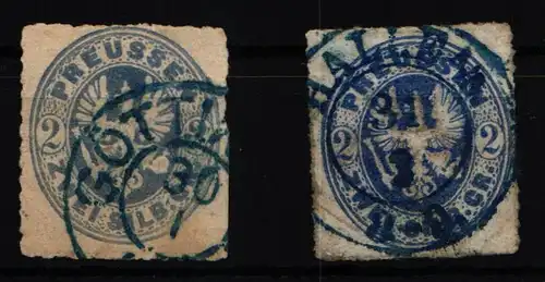 Preußen 17 gestempelt in blau, kleines Lot #JS878