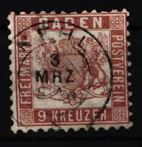 Baden 20 gestempelt geprüft Seeger BPP #JS900