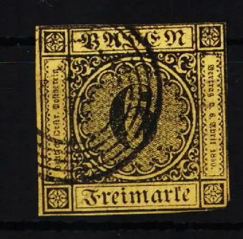 Baden 7 gestempelt Mängel #JS917