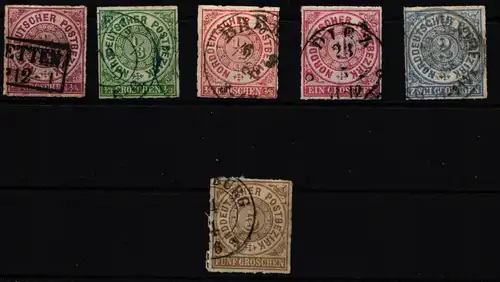 Norddeutscher Bund 1-6 gestempelt #JT432