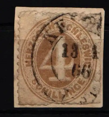 Schleswig Holstein 17 gestempelt leichte Mängel im Durchstich #JT493