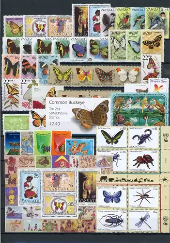LOT "SCHMETTERLINGE" Marken/Blöcke postfrisch #JU388