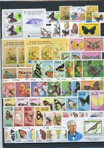 LOT "SCHMETTERLINGE" Marken/Blöcke postfrisch #JU389