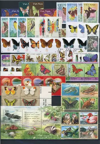 LOT "SCHMETTERLINGE" Marken/Blöcke postfrisch #JW603