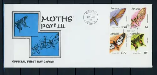 Jamaika 770-73 Schmetterling Ersttagesbrief/FDC #JW638