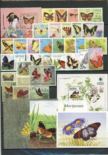 LOT "SCHMETTERLINGE" Marken/Blöcke postfrisch #JU398
