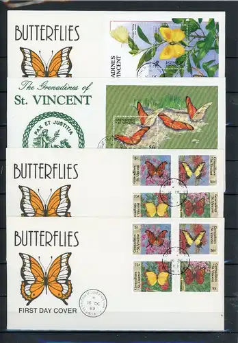 St. Vincent Grenadinen 664-71 Schmetterling Ersttagesbrief/FDC #JW629