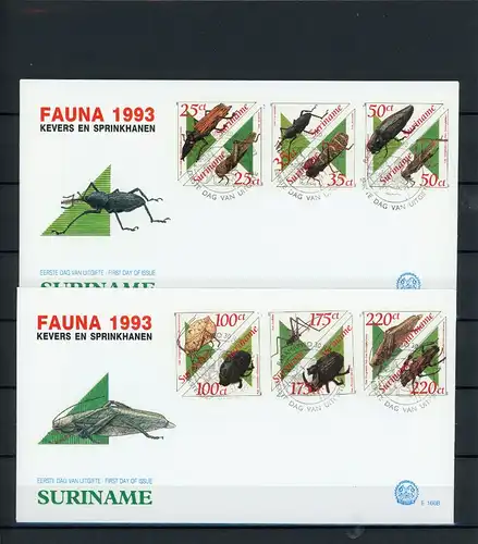 Surinam 1438-1449 Käfer Ersttagesbrief/FDC #JW622
