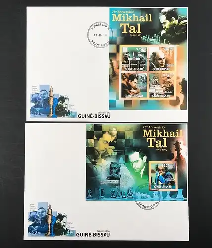 Guinea Bissau KB 5318-5321 + Block 912 Schach Ersttagesbrief/FDC #JW683