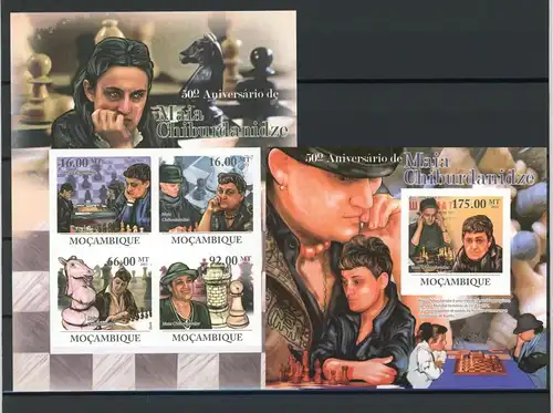 Mosambik Klb. 4524-4527, Block 444 postfrisch Schach #JW707