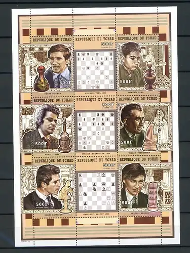 Tschad Kleinbogen 1908-1919 postfrisch Schach #JW730