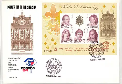 Spanien Block 27 gestempelt als FDC #JU193