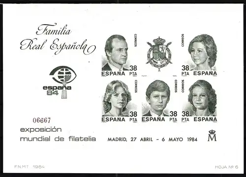 Spanien Block 27 postfrisch als Schwarzdruck #JU188