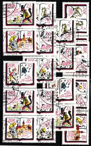 DDR W Zd 653 - W Zd 655 und S Zd 300 - S Zd 305 gestempelt #JY031